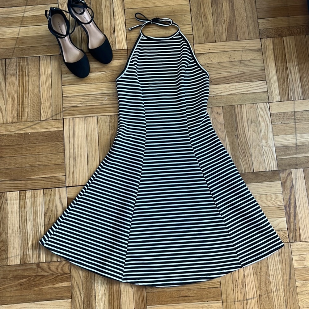 Striped black and white dress